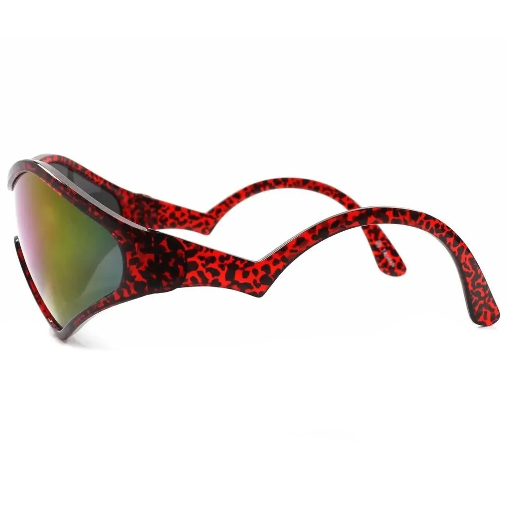 Costume Party Rave Funky Space Cosplay Retro Futuristic Red & Green Sun Glasses
